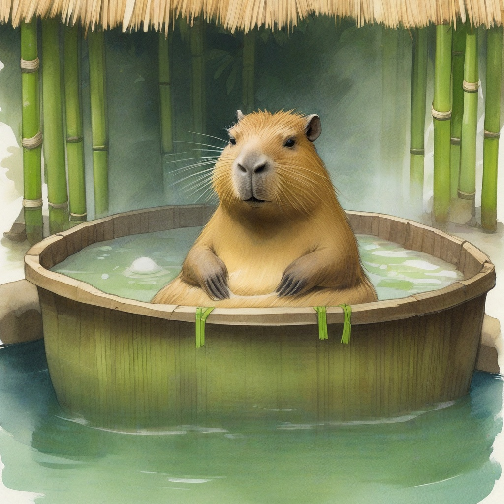 Bamboo Bathhouse Green Ribbon #34